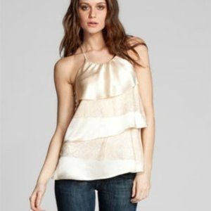 NWT 7 FOR ALL MANKIND Tiered Silk Lace Cami